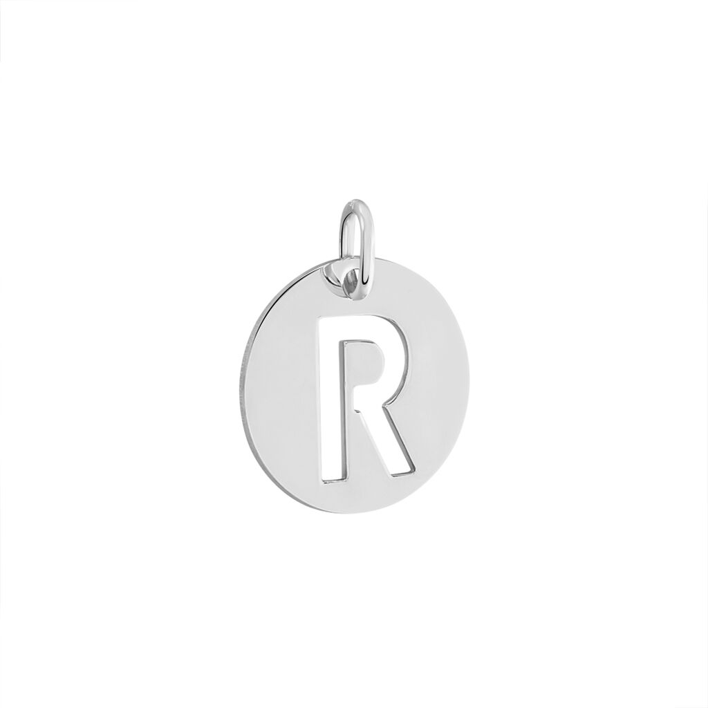 Pendentif Elio R Argent Blanc