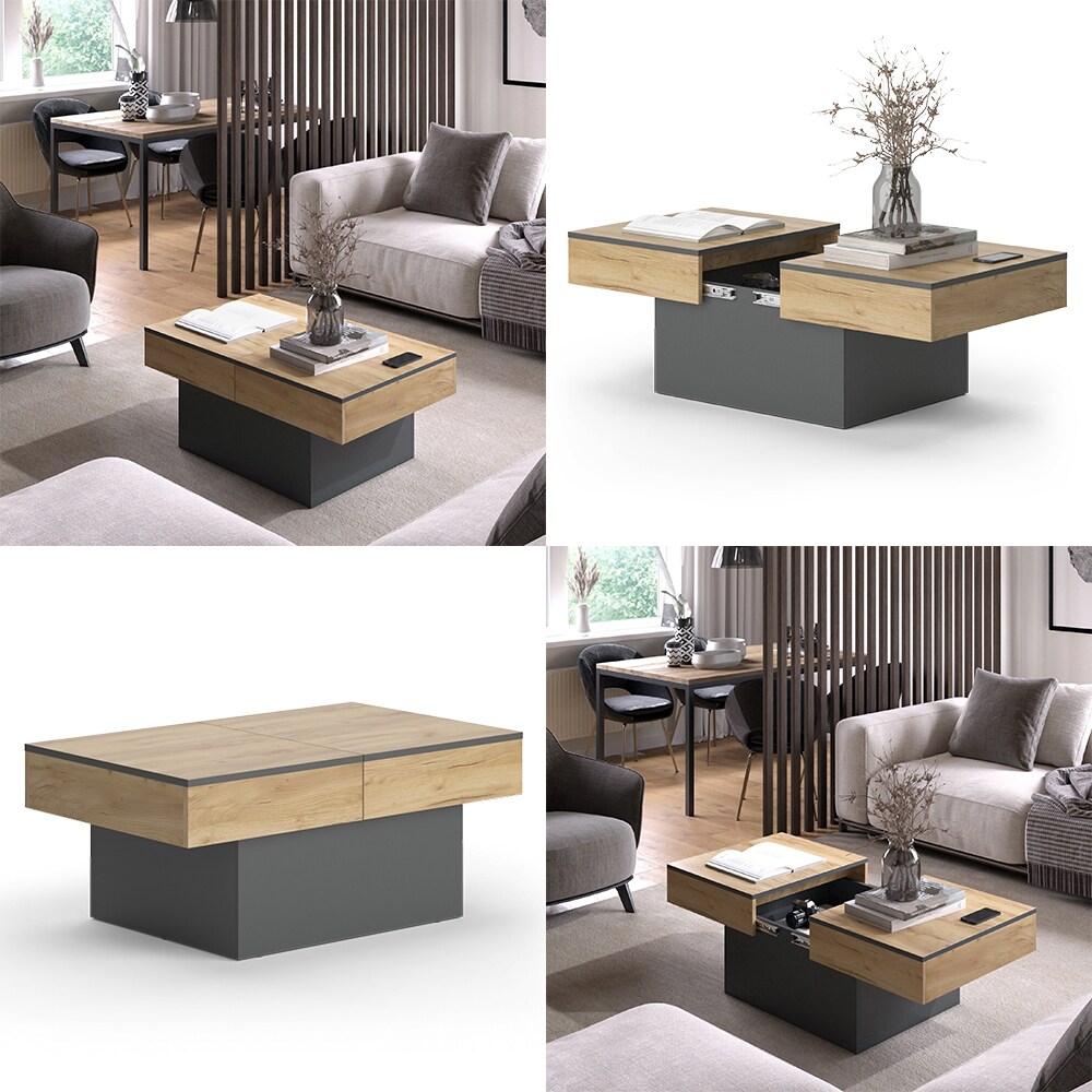 Vicco Couchtisch Boto Anthrazit Eiche 95 x 40 ausziehbar