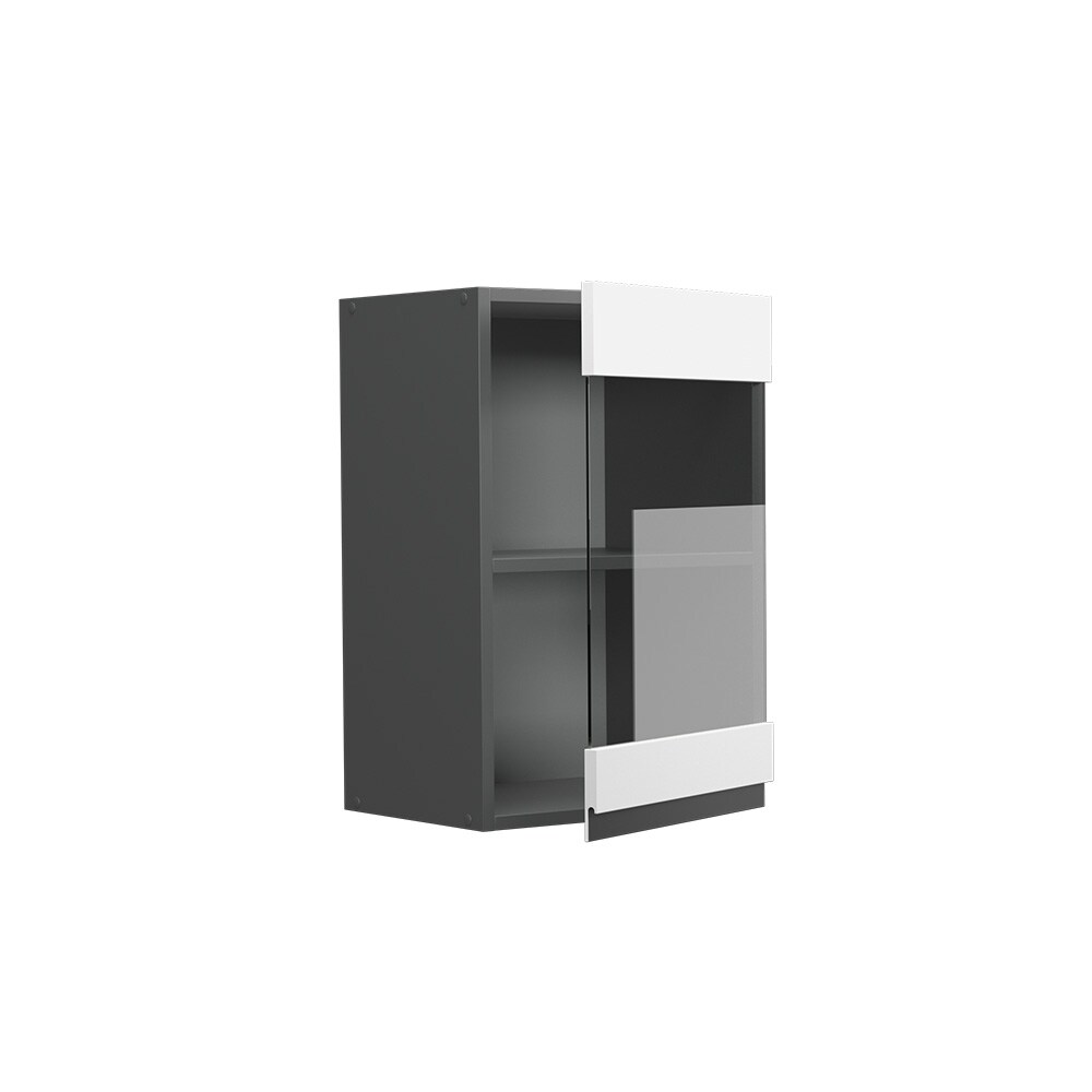 Vicco Glashängeschrank Küchenschrank Küchenmöbel R-Line J-Shape Anthrazit Weiß 40 cm modern
