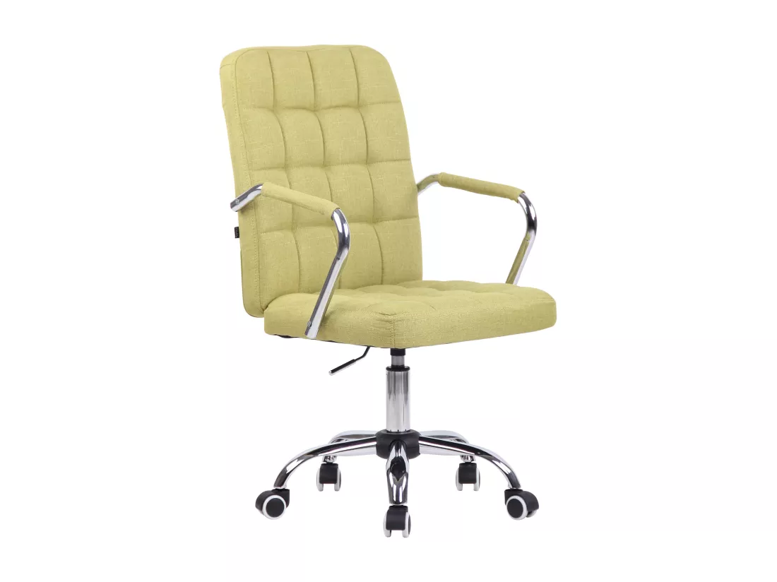 Chaise de bureau - Tissu & Métal chromé - Vert - Terni
