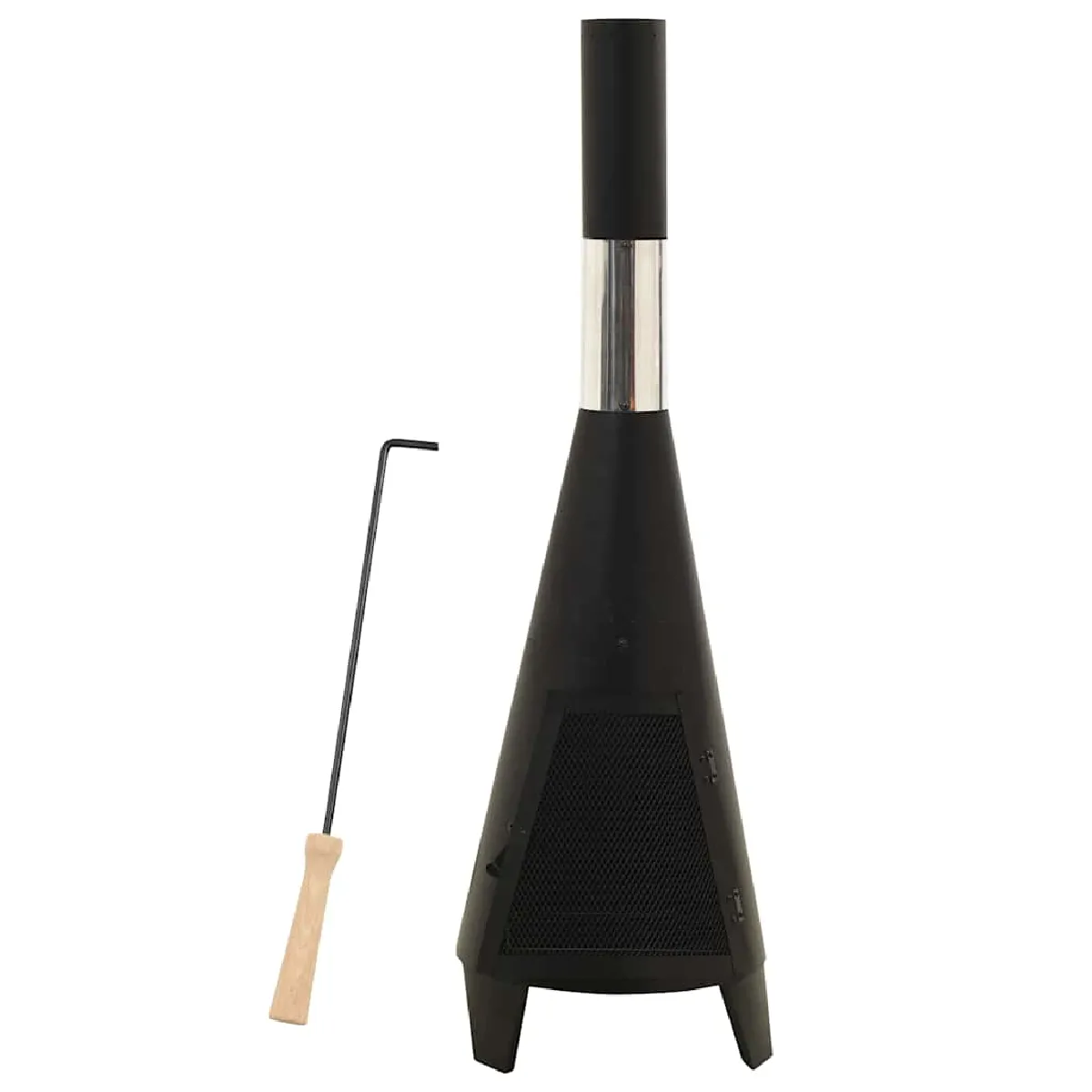 vidaXL Poêle de Jardin - Noir