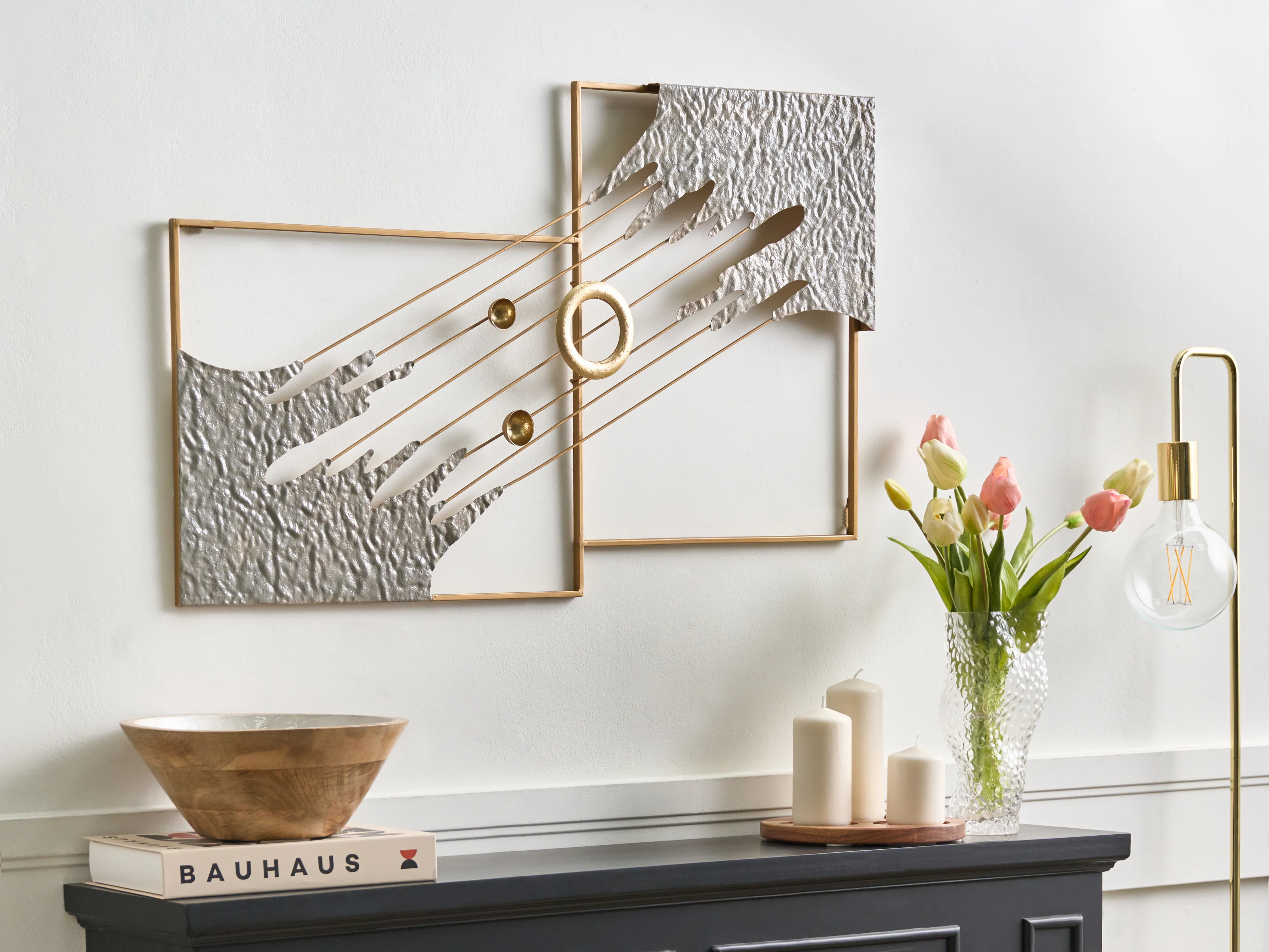 Wanddecoratie SKERRIES Metaal 45 cm Grijs