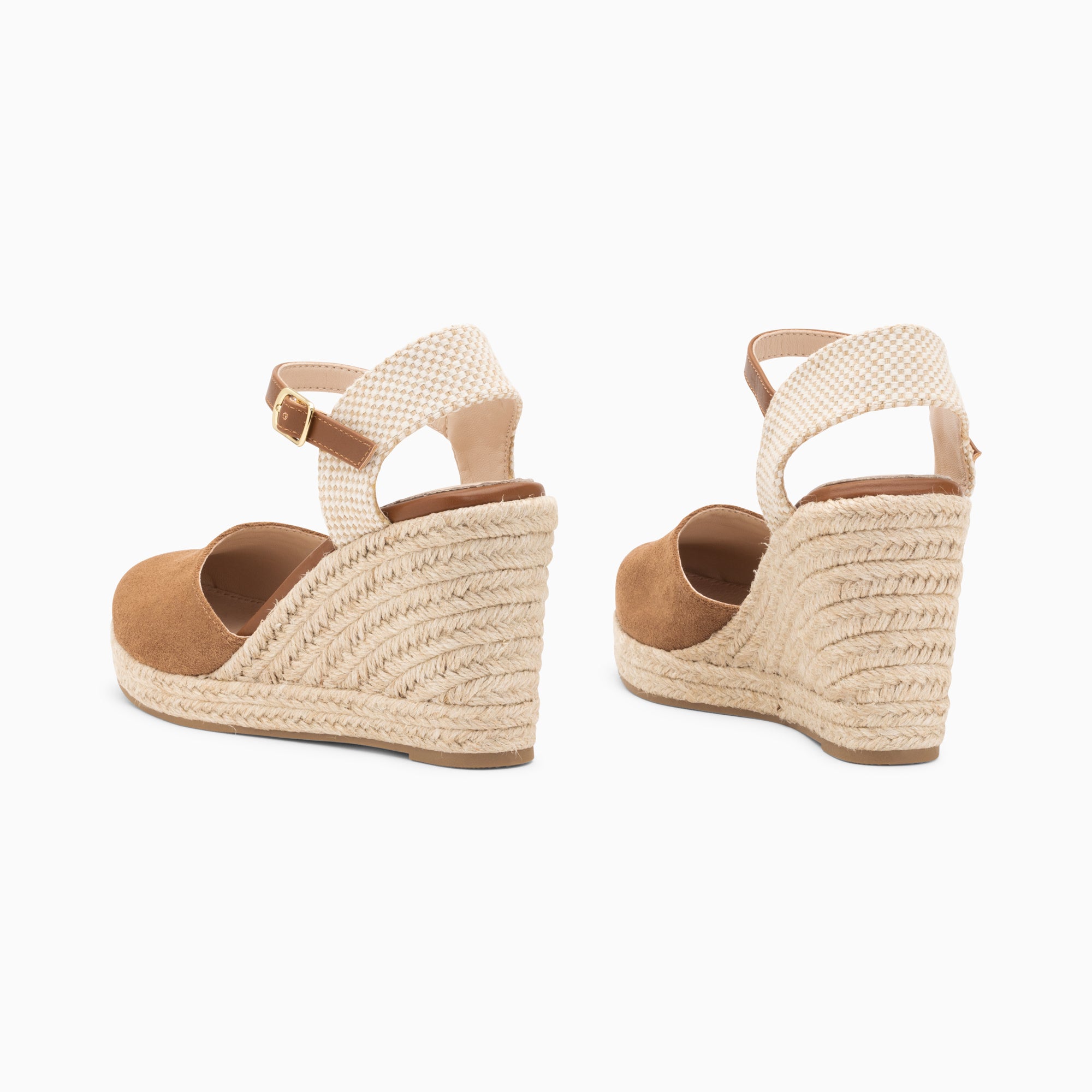 Sandales à talon, Compensées-Sandales compensées Mariana noisette