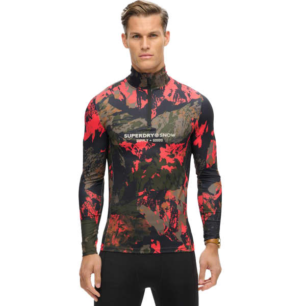 T-shirt thermique SUPERDRY BASE LAYER HALF ZIP TOP VOLCANIC MOUNTAIN ORANGE