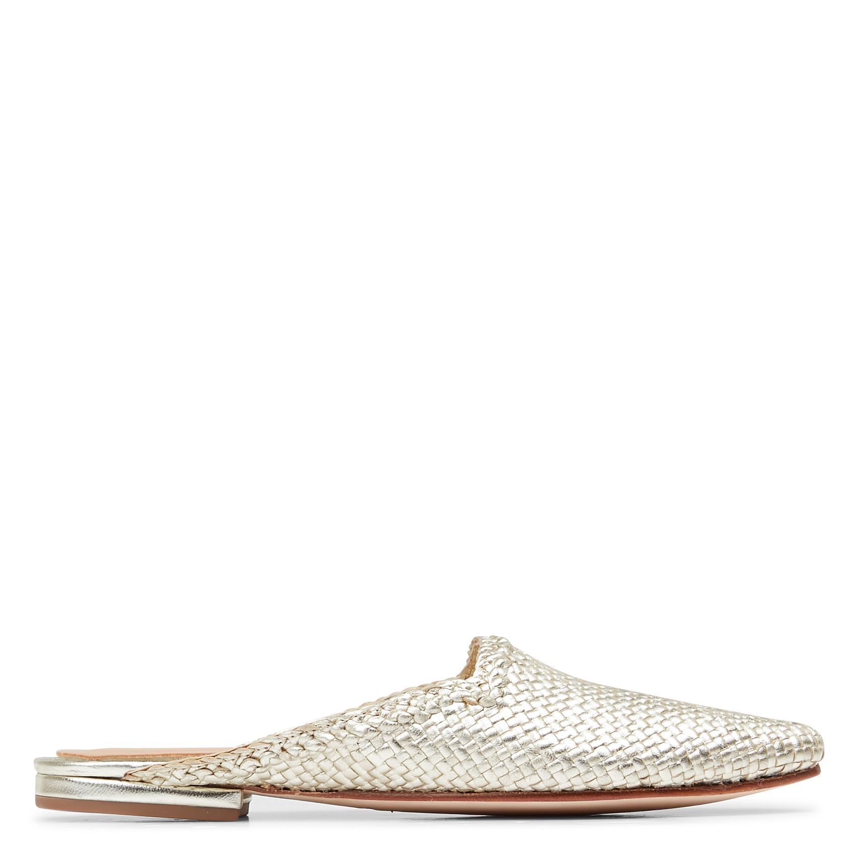 MILANO - Mules à bout pointu en cuir tressé | Doré