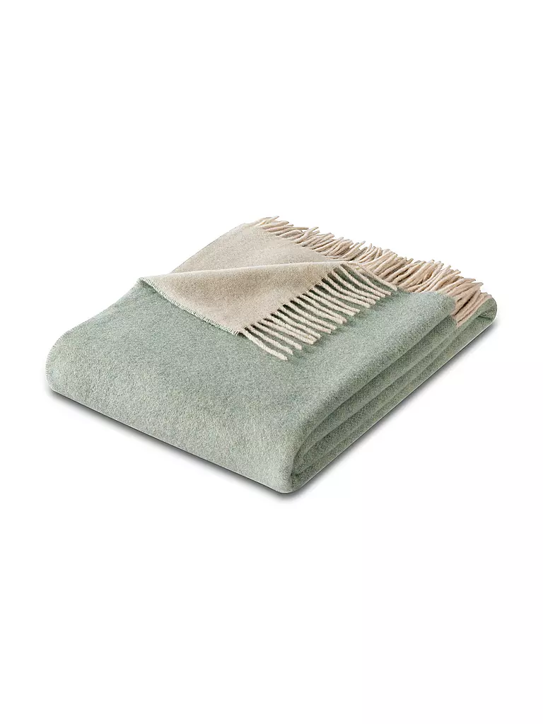 BIEDERLACK Wohndecke Plaid CASHMERE 130x170cm Malva/Creme hellgrün