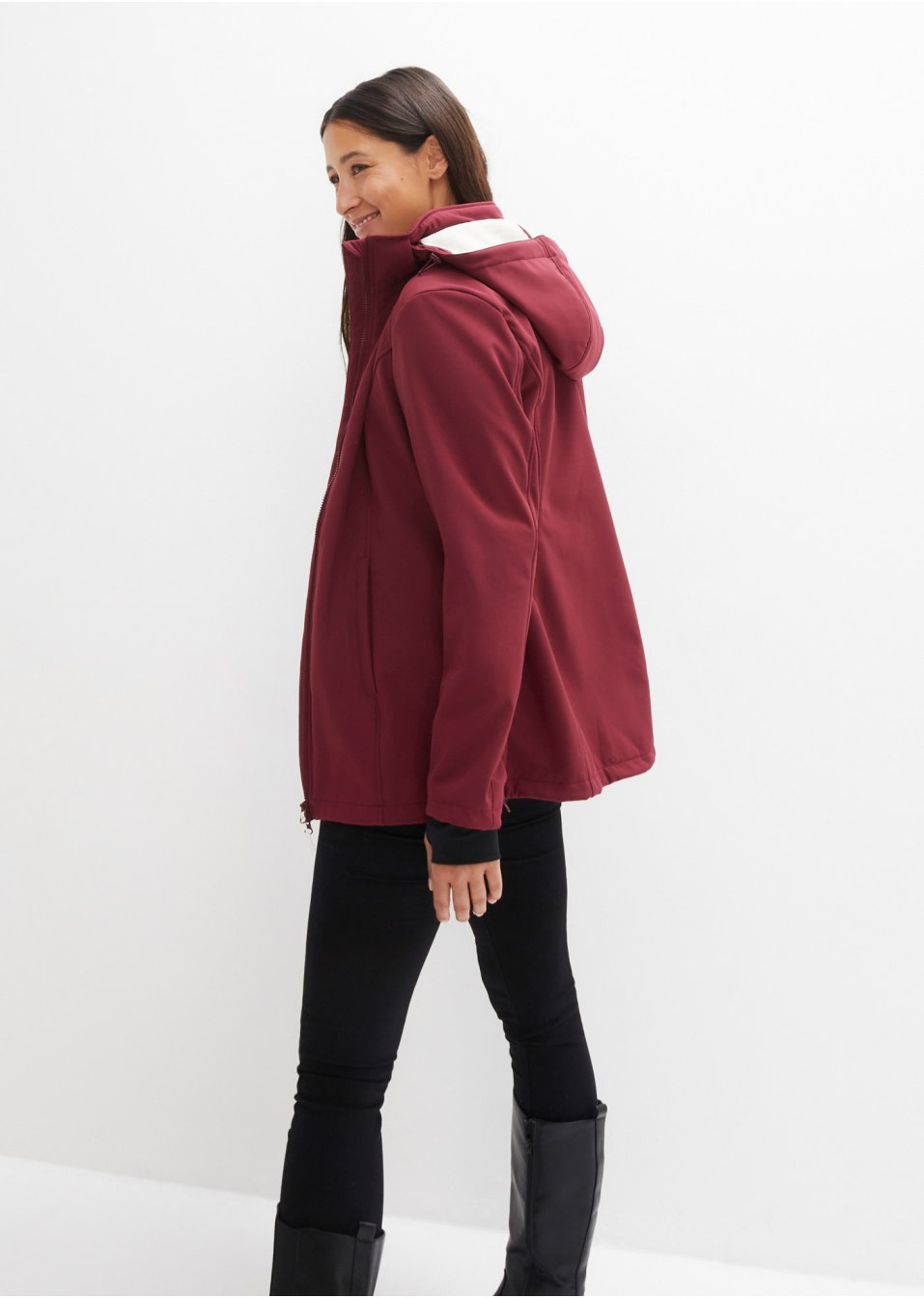 Veste longue softshell fonctionnelle avec polaire peluche