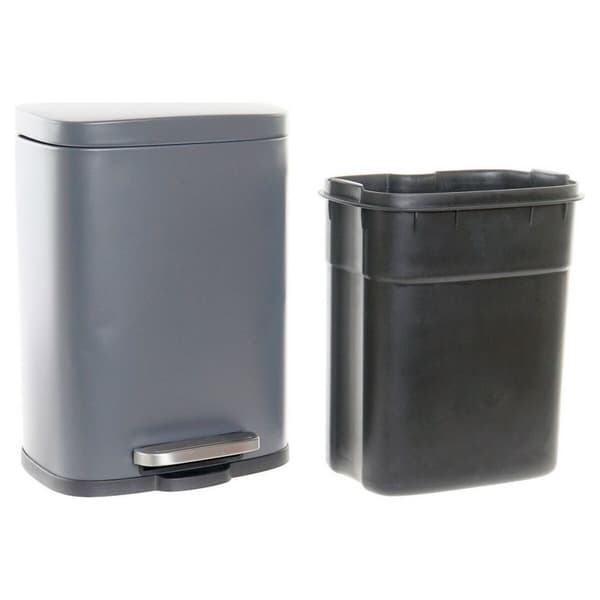 Søppelkasse DKD Home Decor Metall Lysegrp 5 L polypropylen Grunnleggende