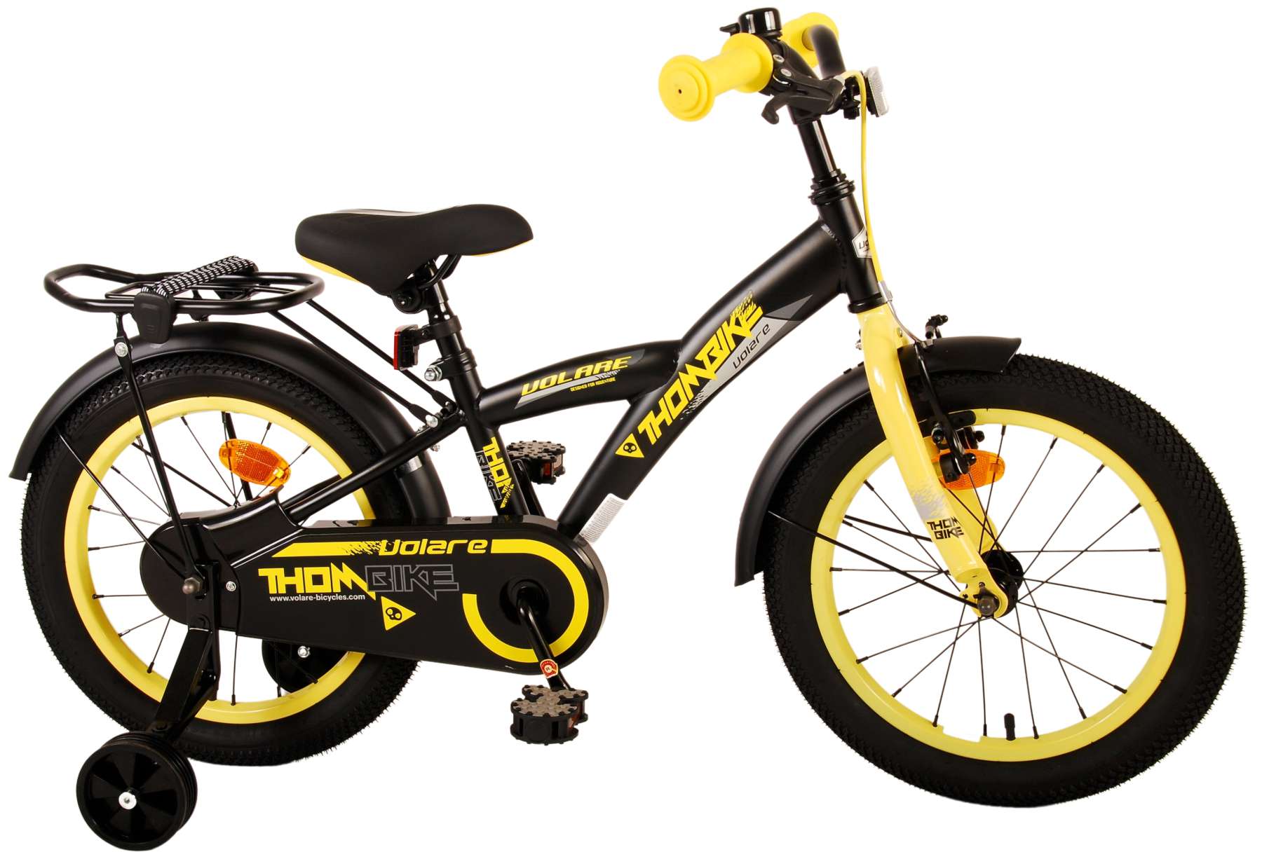 Kinderfahrrad Thombike für Jungen 16 Zoll Kinderrad in Schwarz Gelb