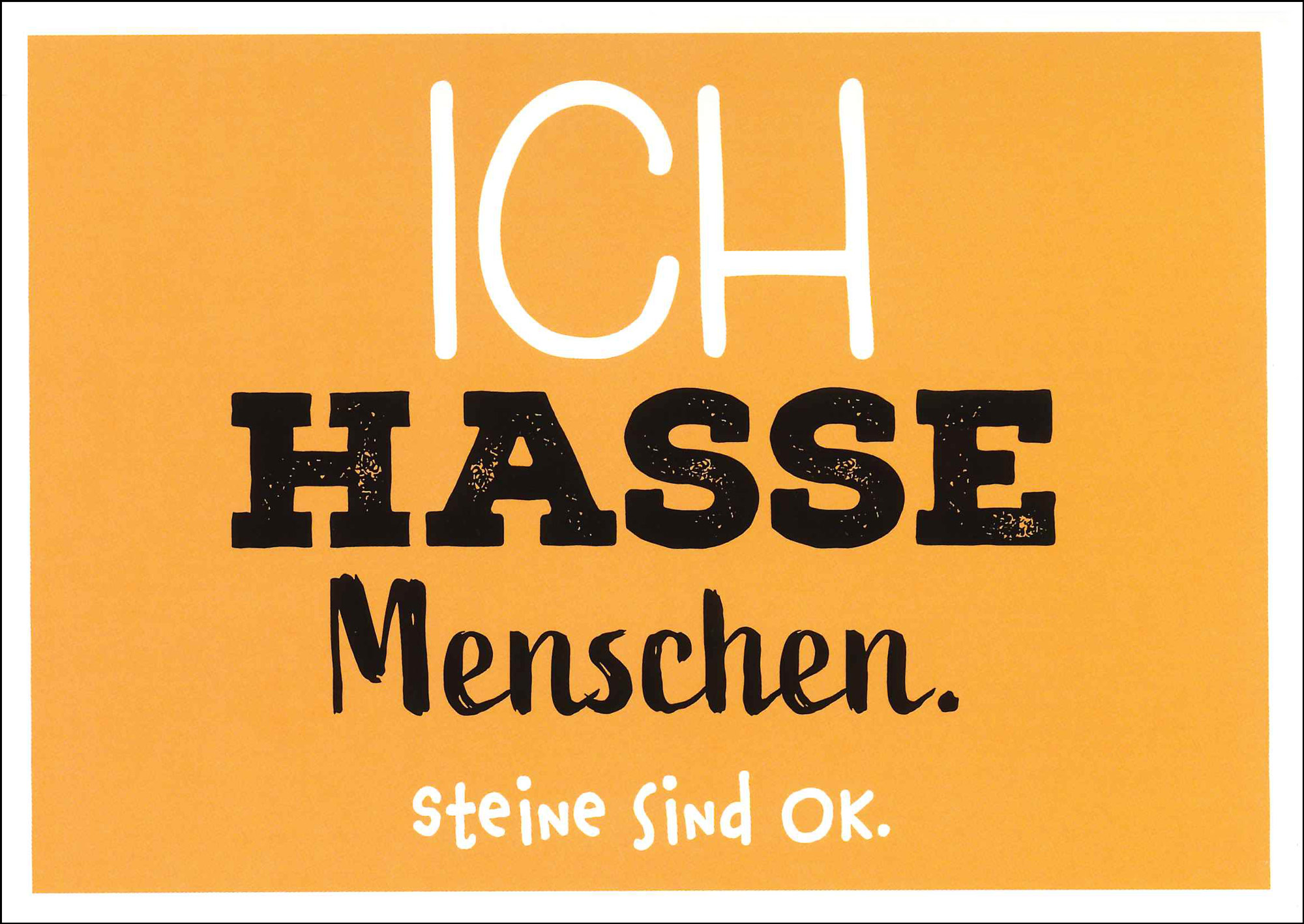 Postkarte 'Ich hasse Menschen' günstig bestellen