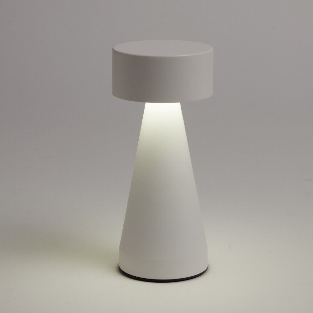 Lampe de table Squari USB tactile blanche Ø9,5xH22,5cm