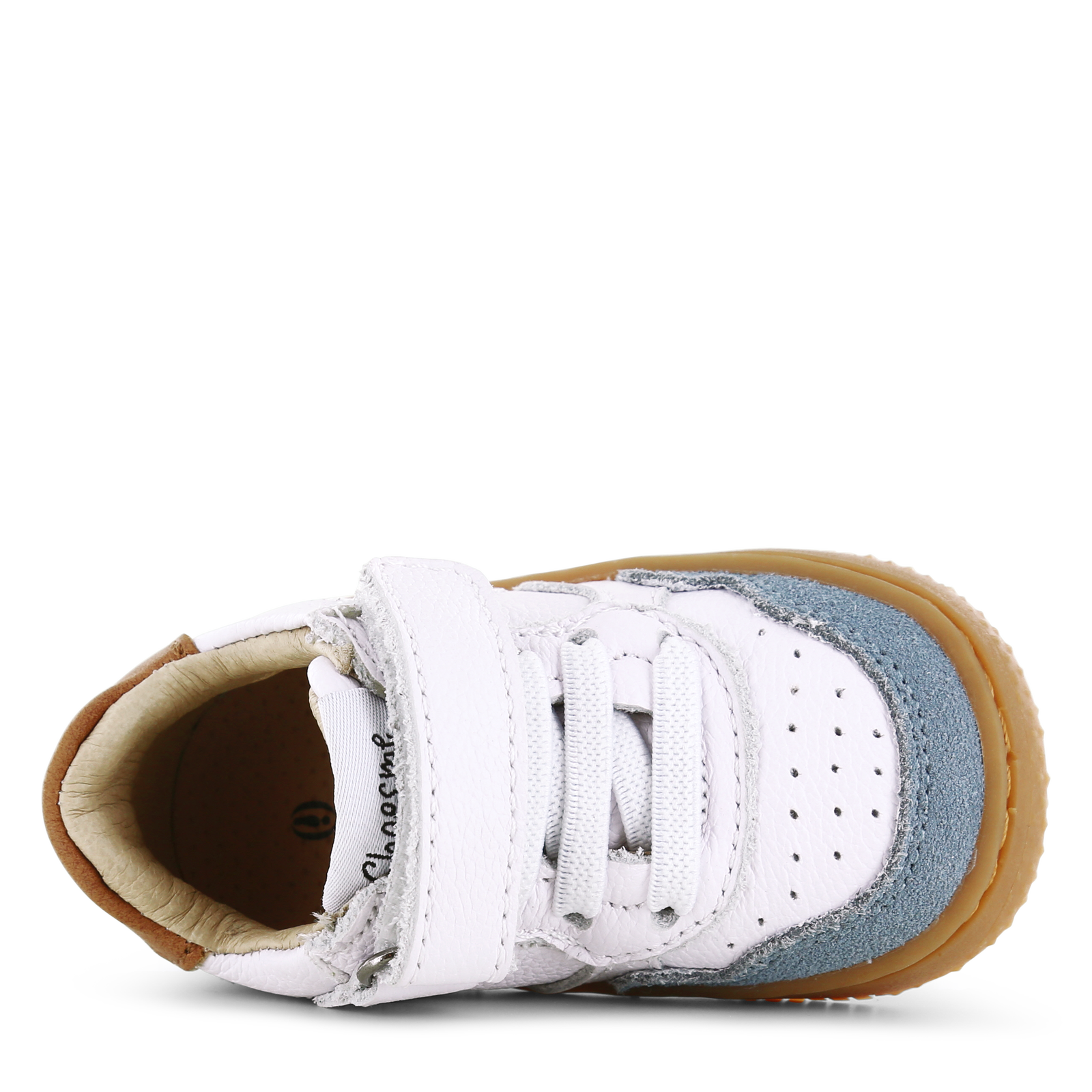 Shoesme wit-blauwe basket sneakertje Leer | Sale
