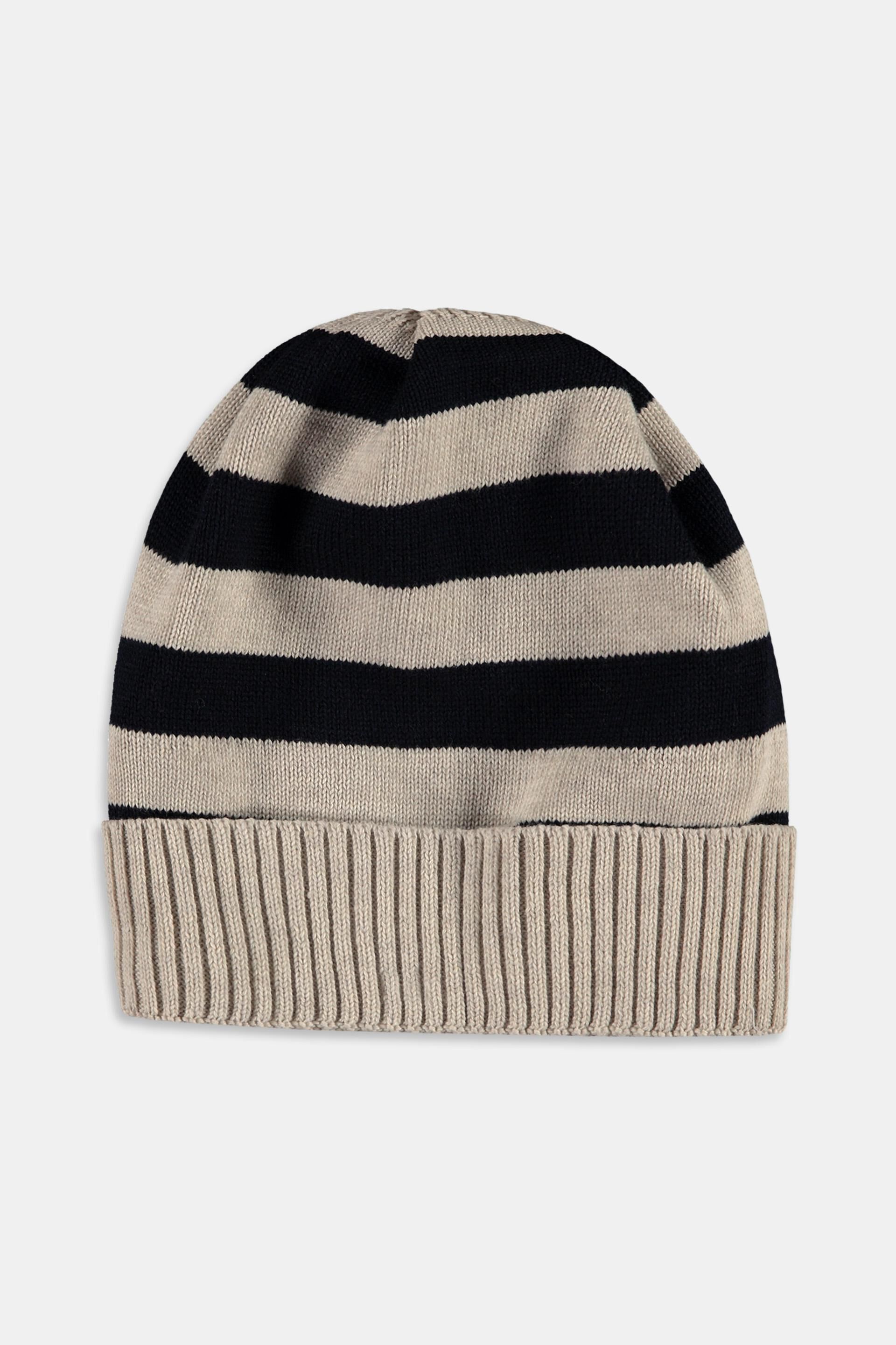 Bonnet en maille à rayures
