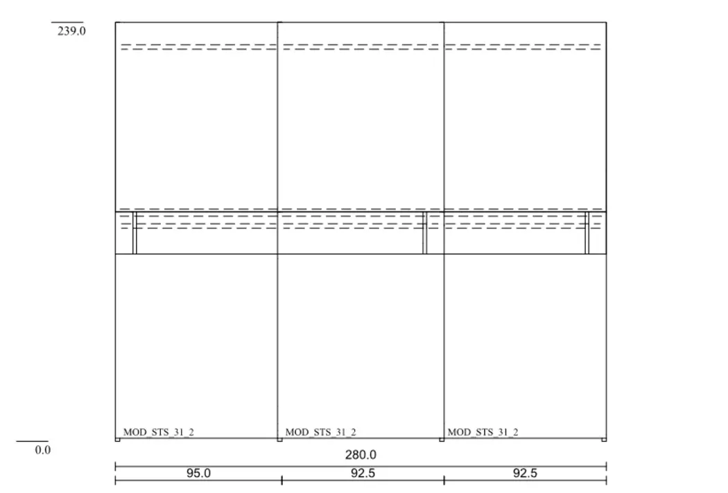 Schwebetürenschrank Terni 280 x 239 cm