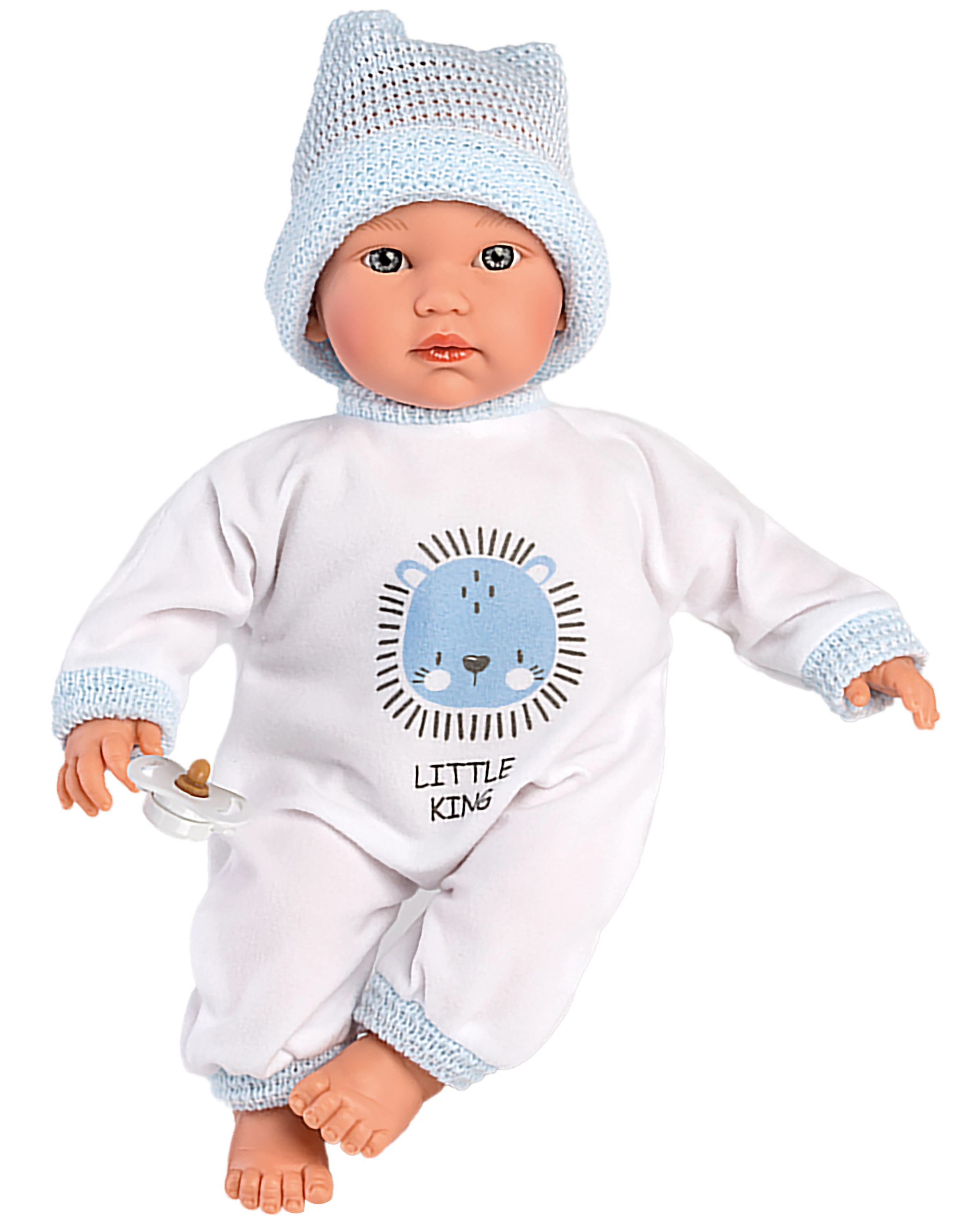 Babypuppe CUQUITO (30cm) in weiß/hellblau
