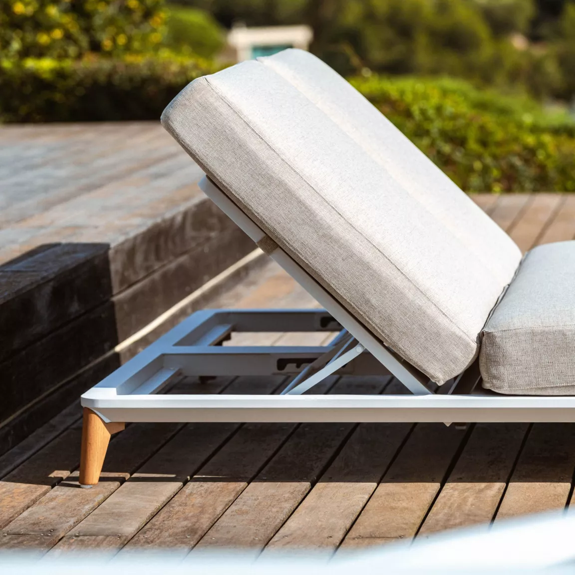 Transat double en aluminium Monte Carlo Blanc et taupe