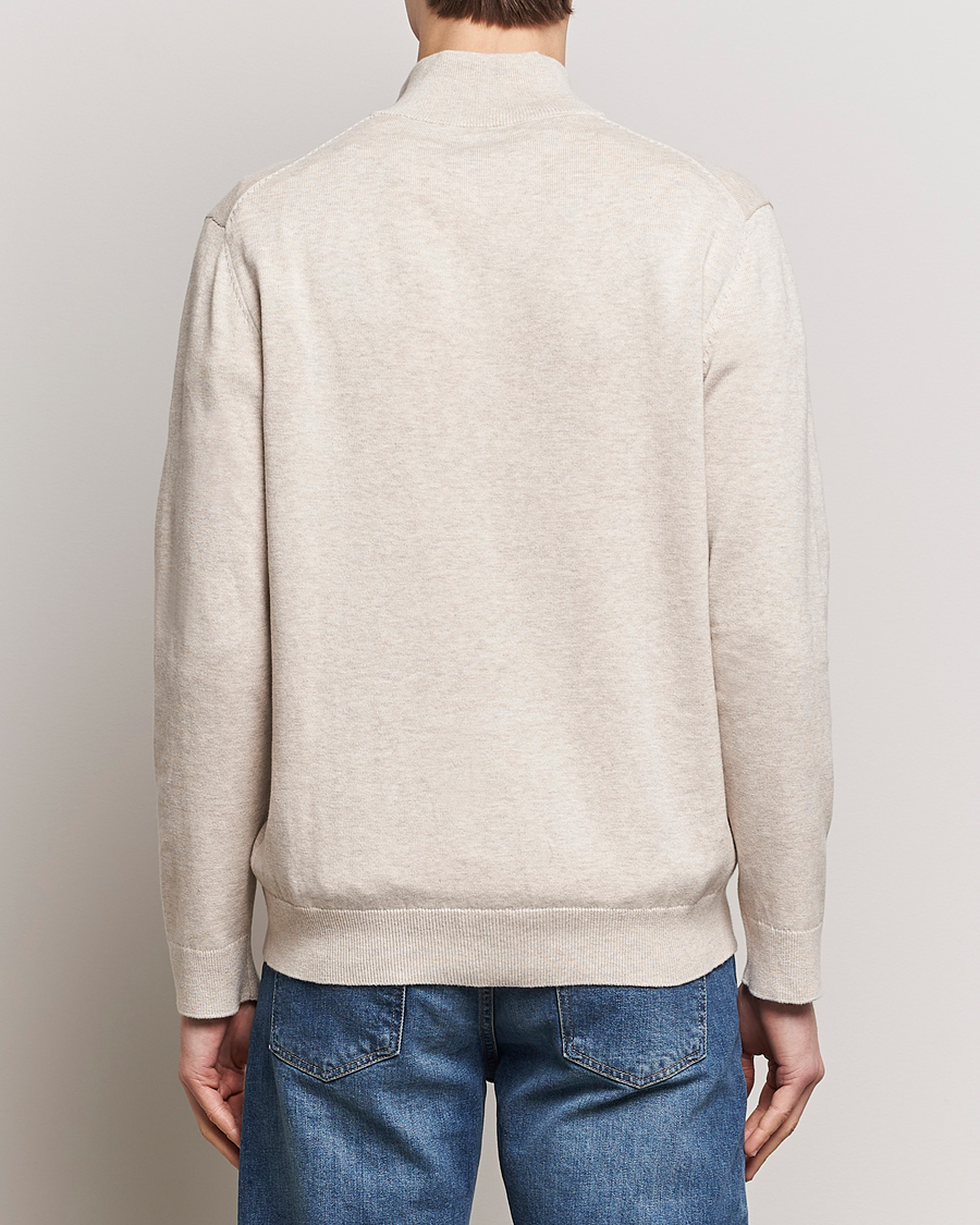 GANT Classic Cotton Half Zip Light Beige Melange