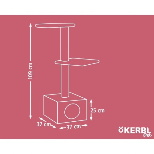 Árvore para gatos marrom de 3 níveis Kerbl