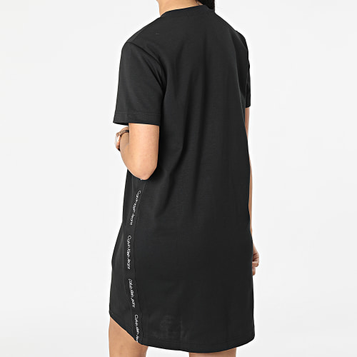 Robe Tee Shirt Femme A Bandes 9916 Noir