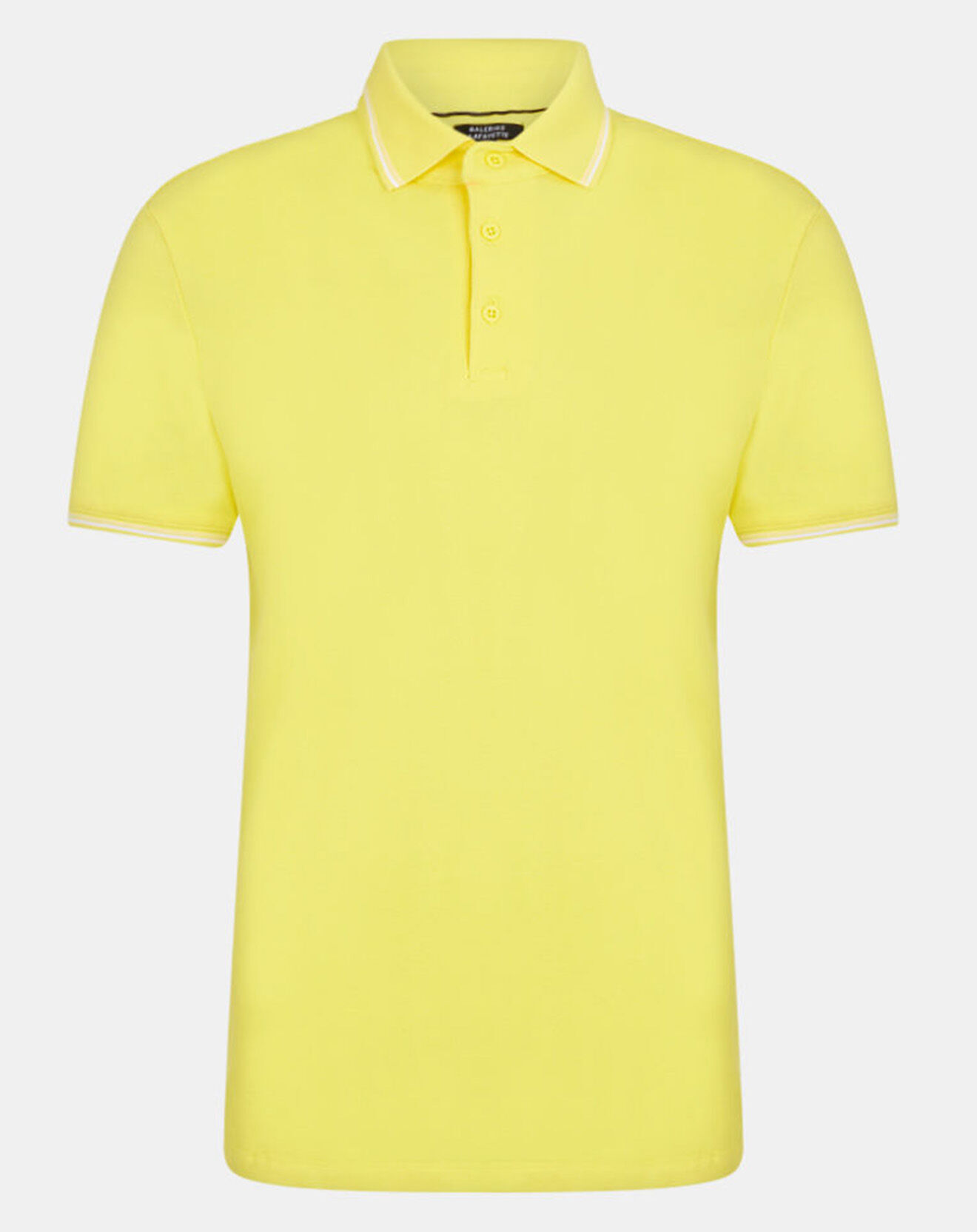 Galeries Lafayette Polo en Coton piqué Polobas liseré jaune