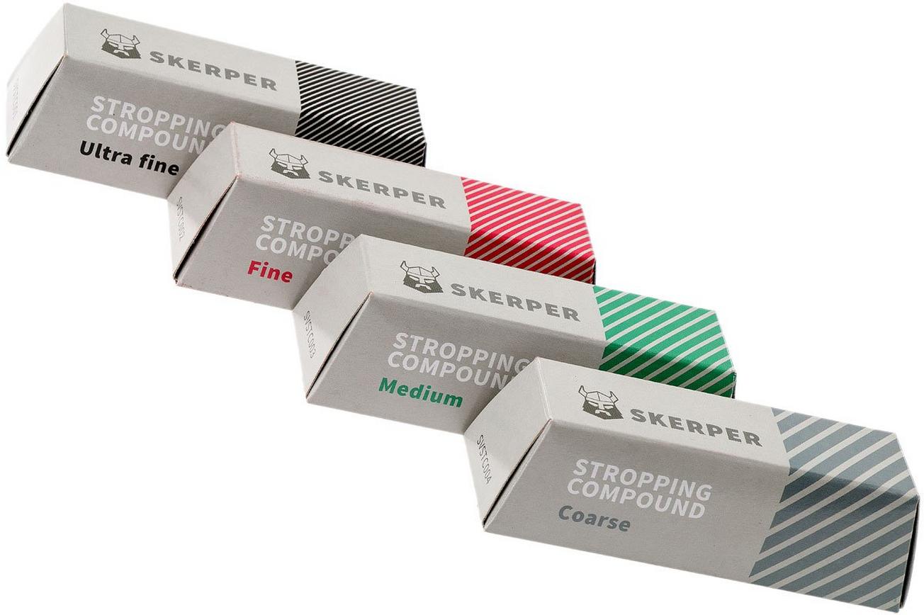 Skerper stropping compound set ultra fijn, fijn, medium, grof
