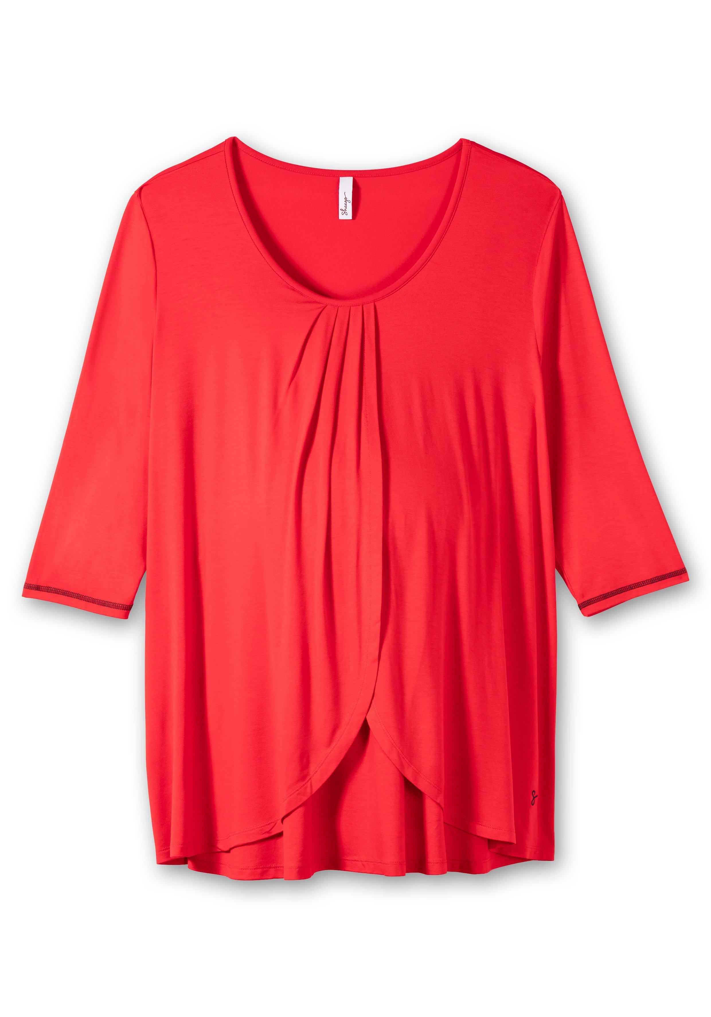 Stillshirt in Layer-Optik, mit Raffung am Ausschnitt