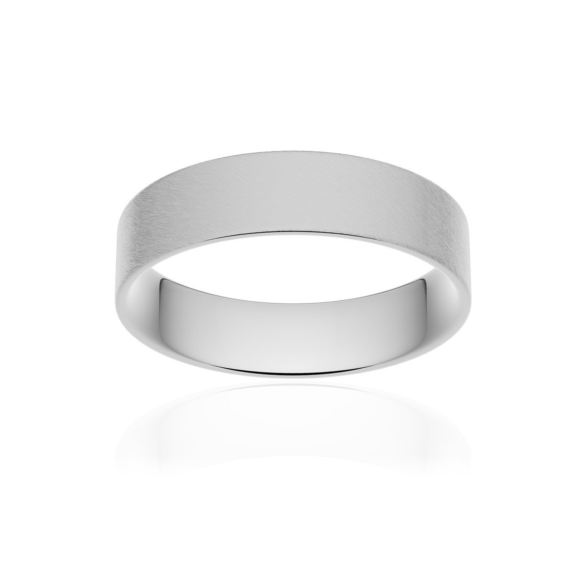 Alliance palladium 950 givré ruban plat confort 5 mm
