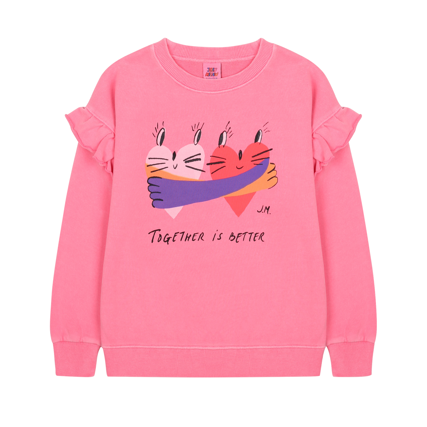 Jelly Mallow | Together Pigment Ruffled Sweatshirt | Pink