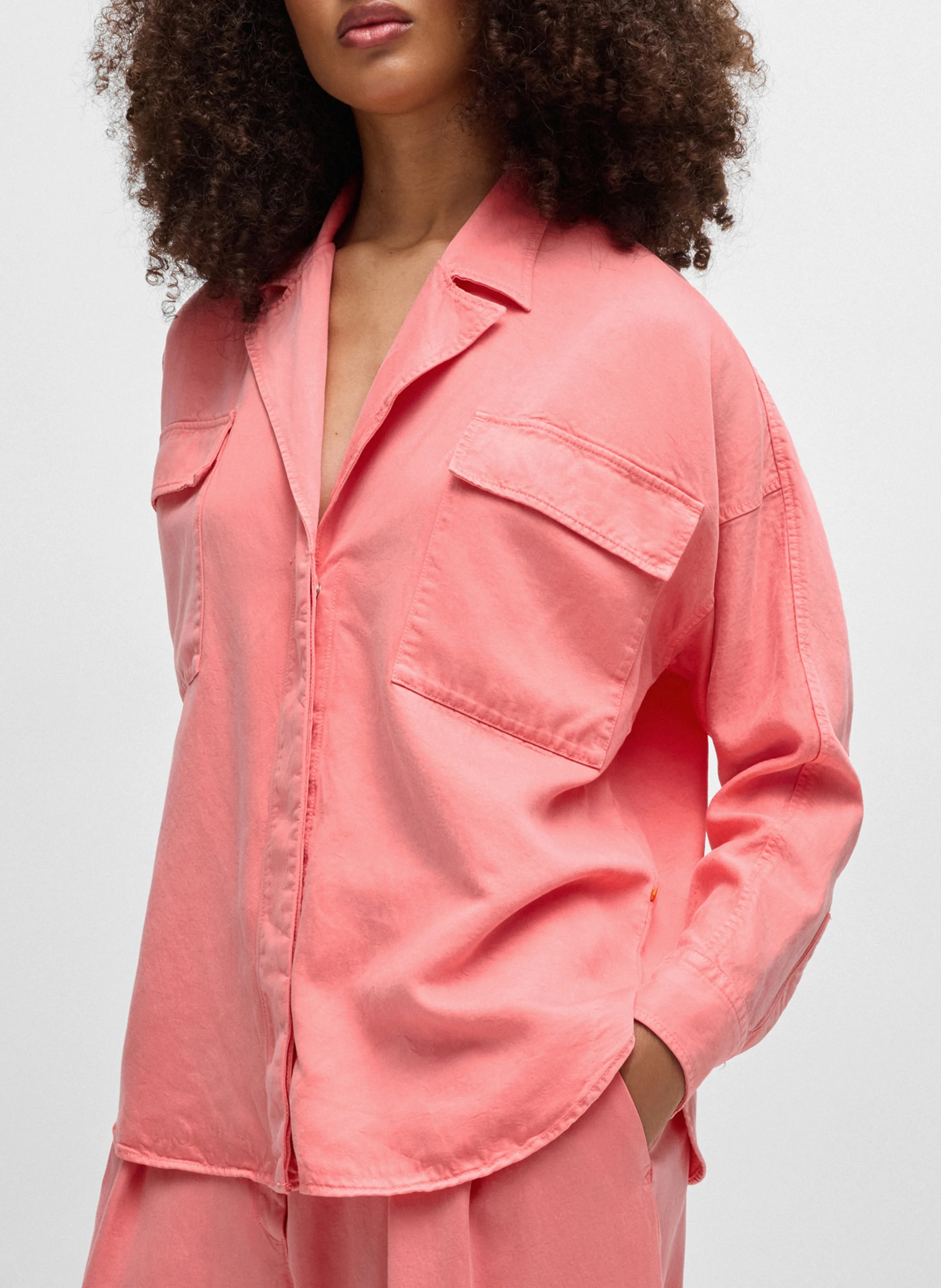 Chemise ample décontractée | Rose