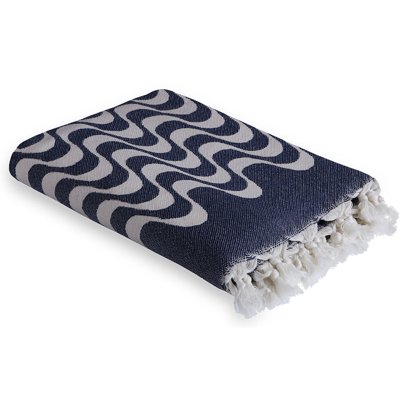 Febronie Fouta reversible Cabana bleu - 100x200 cm