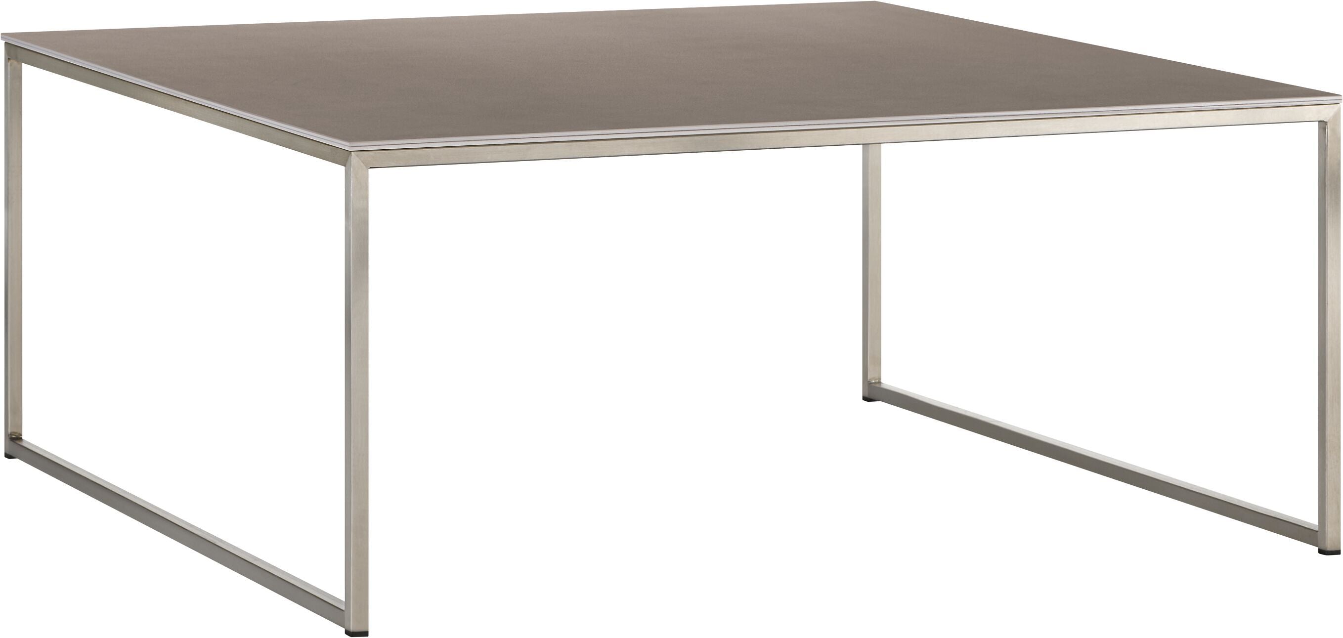 AVEA Salontisch - Beton hell / Edelstahl / B: 90.0 cm x T: 90.0 cm x H: 39.6 cm