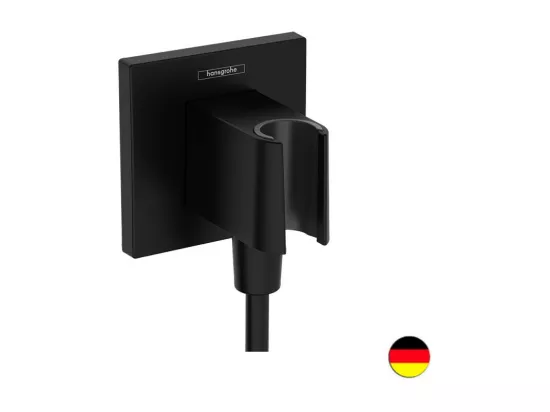Support pommeau de douche avec raccordement HANSGROHE Fixfit E noir mat