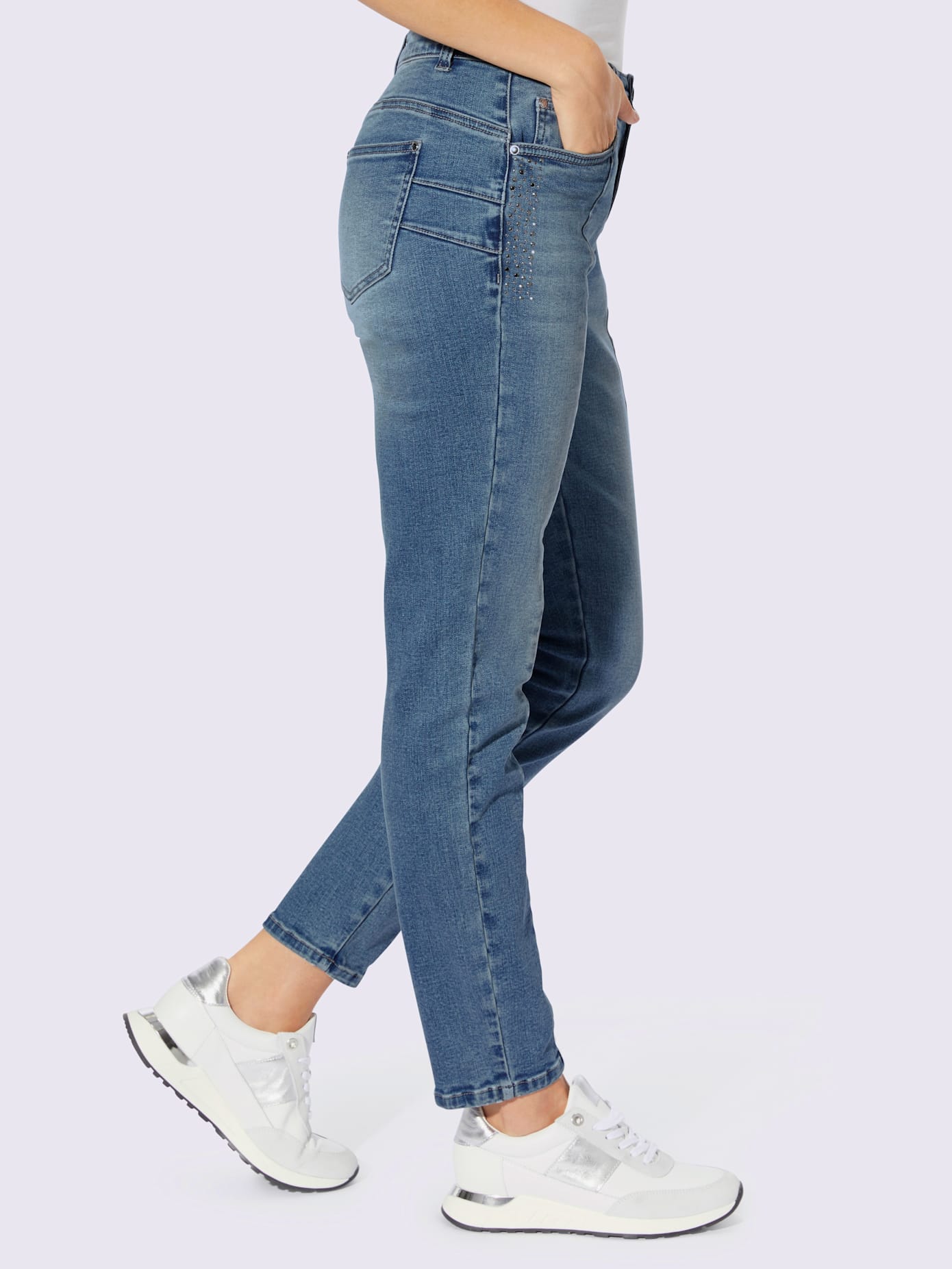 Jean push-up petites pierres fantaisie