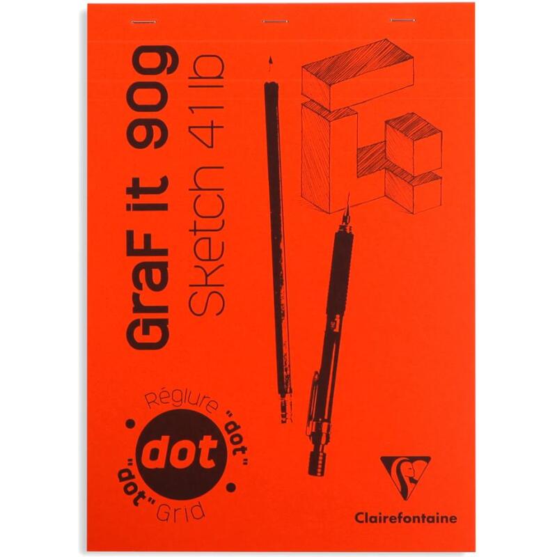 GraF'it dot bloc agrafé 80F A4 90g - Aléatoire