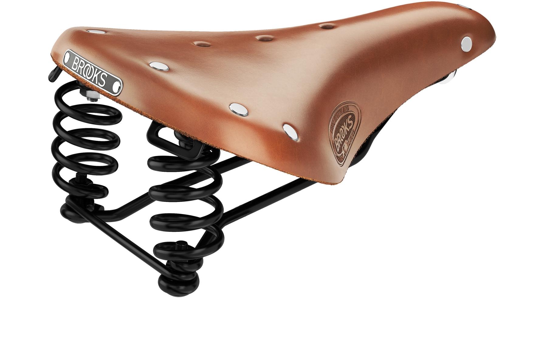 Fahrradsattel Flyer Short, Honig<br>Ledersattel für Frauen und kleinere Fahrer