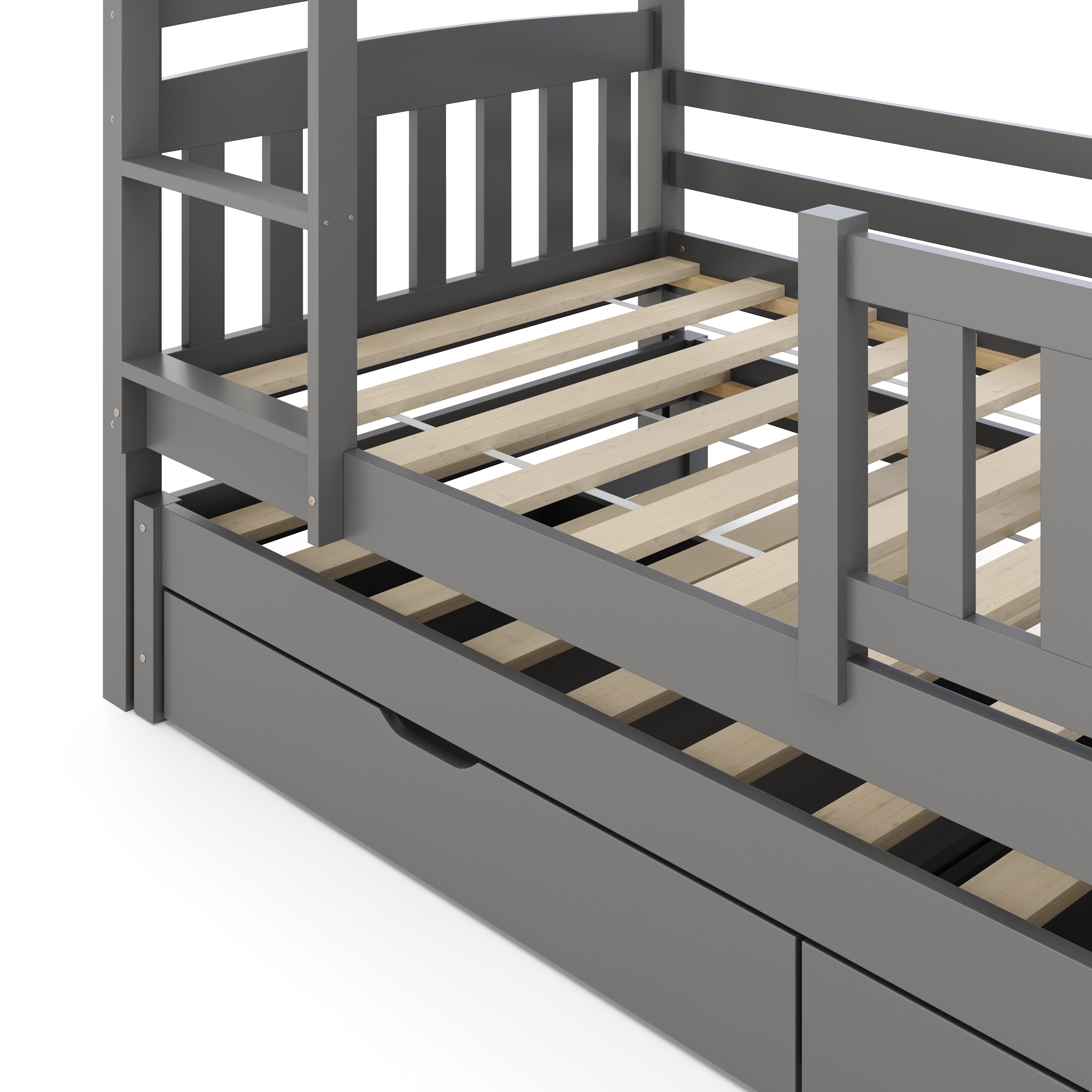 Etagenbett JULIETTE mit Ausziehfunktion 90 x 200 cm anthrazit