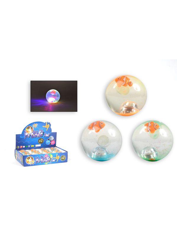 BALLE REBONDISSANTE POISSON CLOWN LUMINEUSE