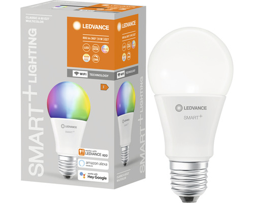 Ledvance Smart WIFI LED-lamp dimbaar A60 E27/9W (60W) mat 806 lm 2700- 6500 K RGBW