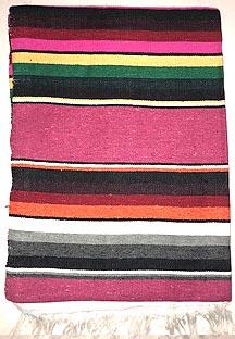 Side Shore Couverture Mex Blanket Mexicaine - Cotton Serape Charcoal