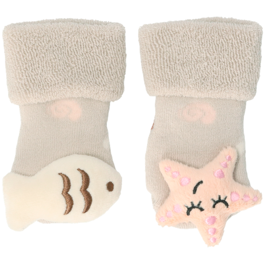 Sterntaler Baby-Rasselsöckchen Maritim beige