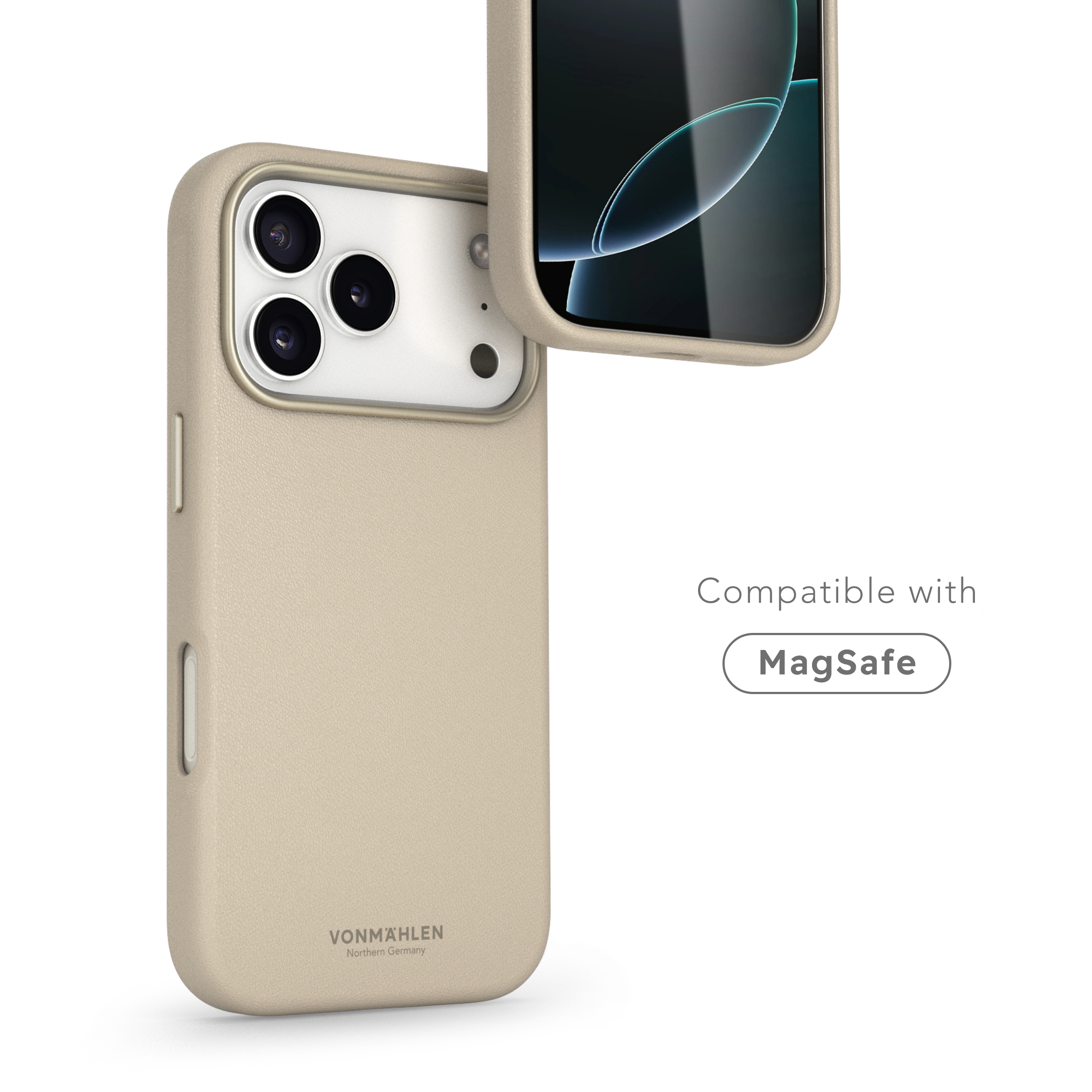 iPhone 17 Pro MagSafe Schutzhülle Like Leather Case aus Recycelten Materialien (ELC00026) - Cream