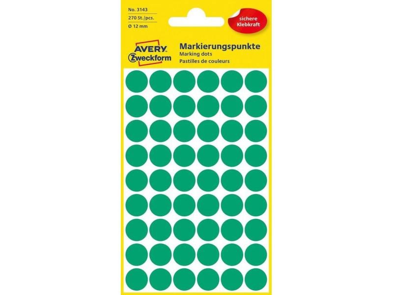 Avery Zweckform Klebepunkte 12 mm Grün Markierungspunkte Sticker