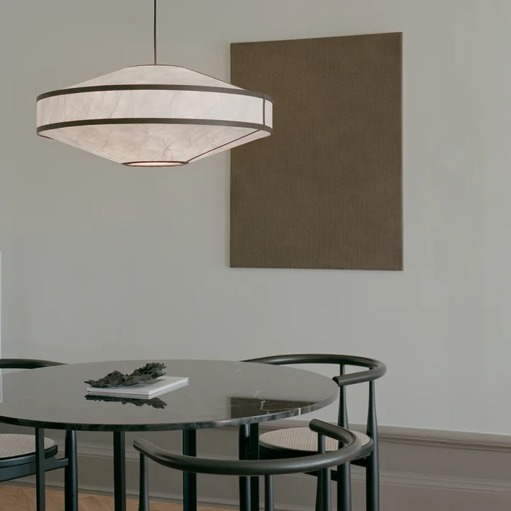 New Works - Kite Pendelleuchte, Ø 75 cm, weiss / schwarz