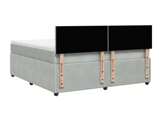 Sommier à lattes de lit et matelas Gris clair 180x200cm Velours