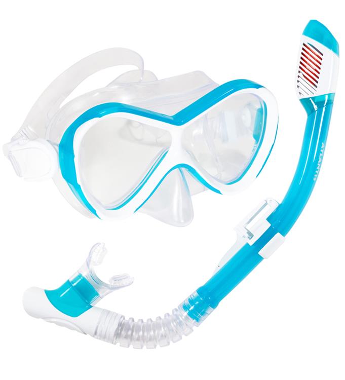 Atlantis Abaco White/Turquoise Snorkelset
