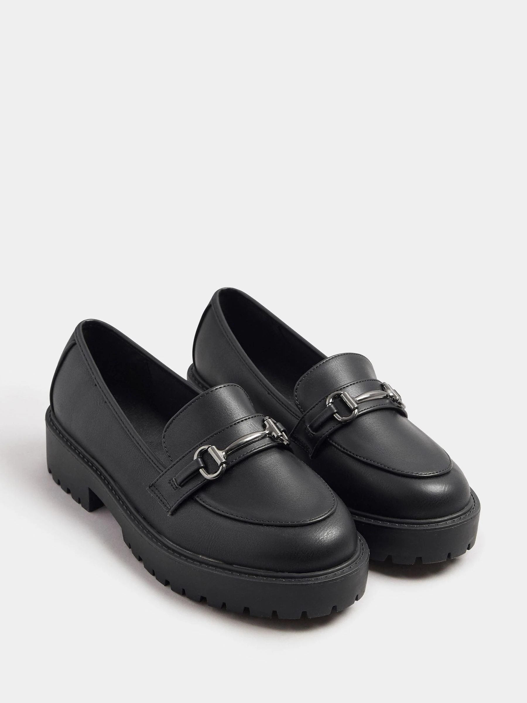 Yours Curve Wide Fit Metal Detail Loafers