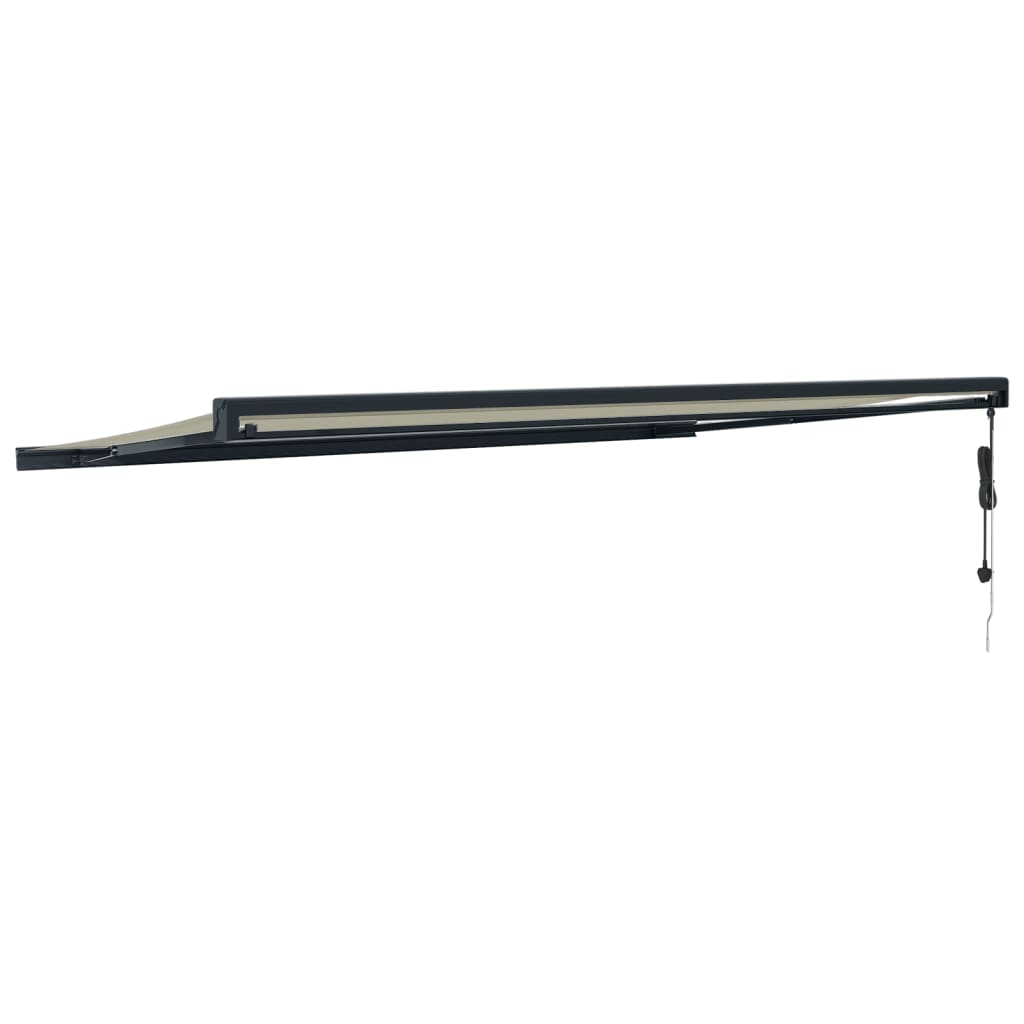 Auvent rétractable crème 5x3 m tissu et aluminium