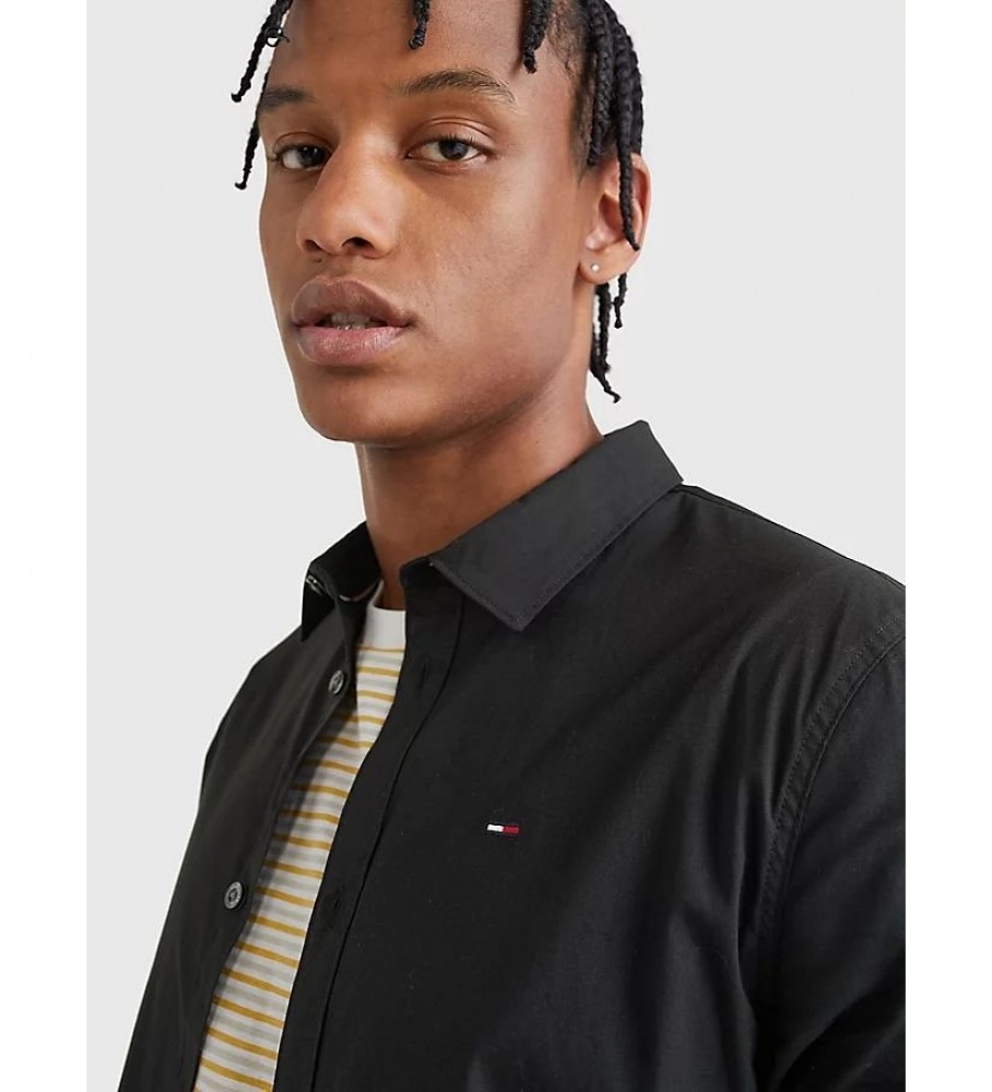 Camisa Tommy Jeans Popeln Original Stretch, preta