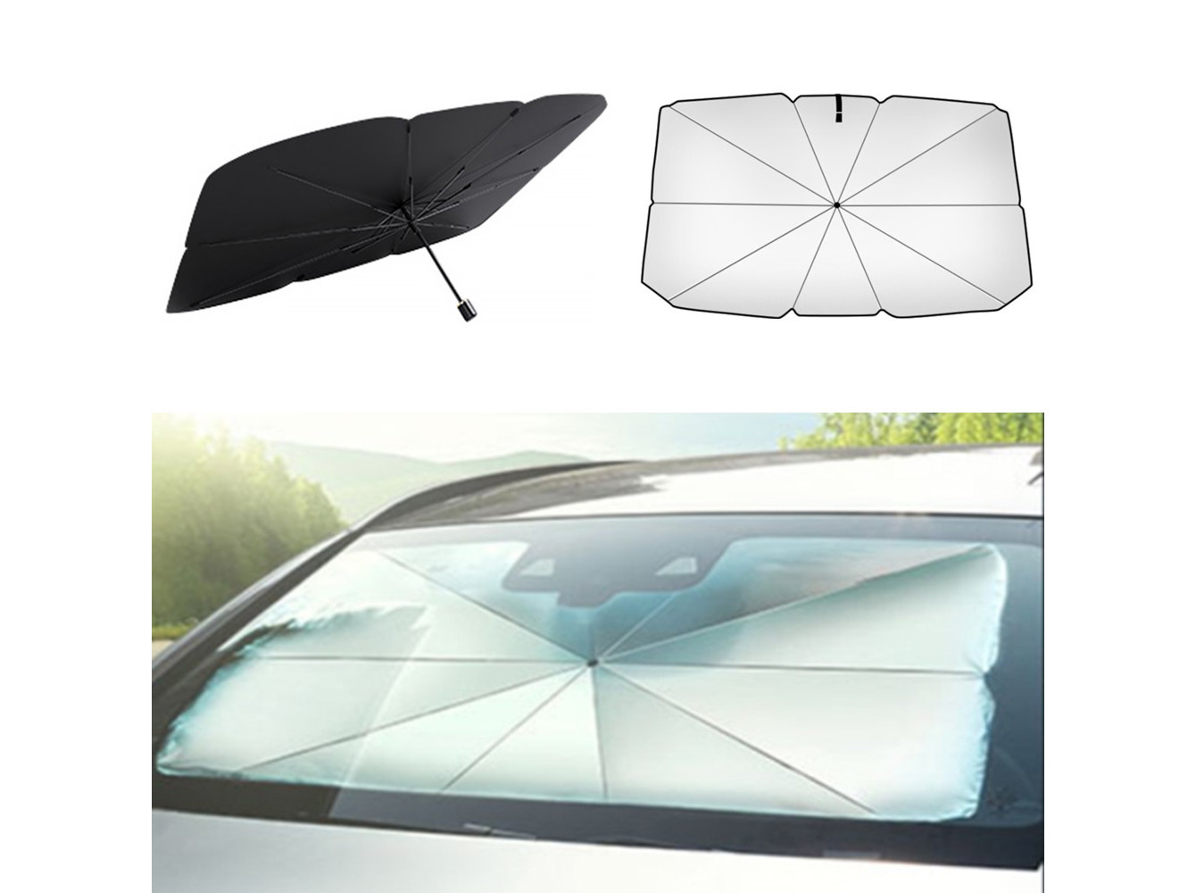 PARASOL CARRO AUCHAN FORMA GUARDA-CHUVA 125X65CM