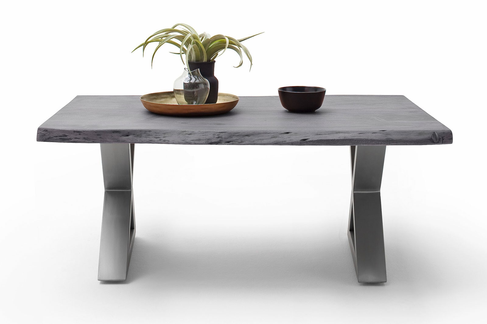 Couchtisch CARTAGENA X110 Edelstahl /massiv grau
